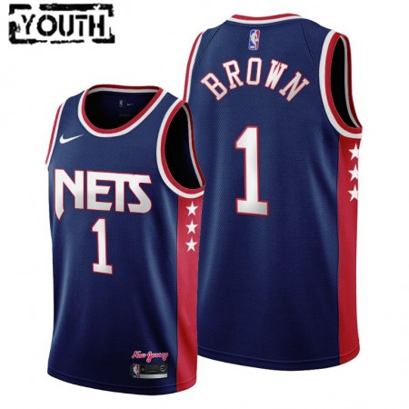 Kinder NBA Brooklyn Nets Trikot Bruce Brown 1 Nike 2021-2022 City Edition Throwback 90s Swingman
